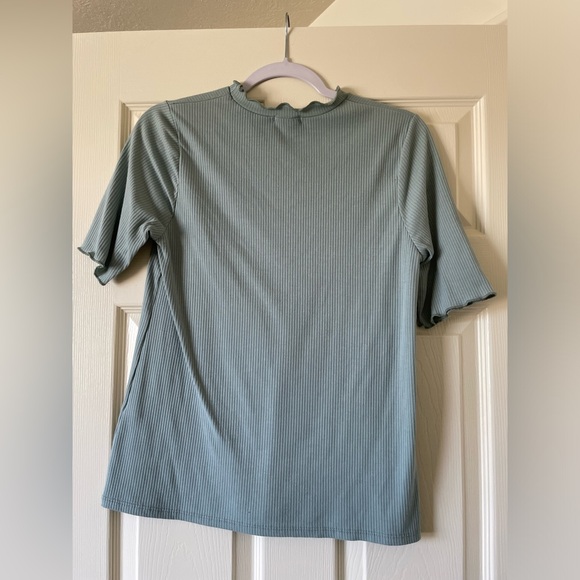 BLUE TOP WITH RUFFLE DETAIL - Picture 2 of 3